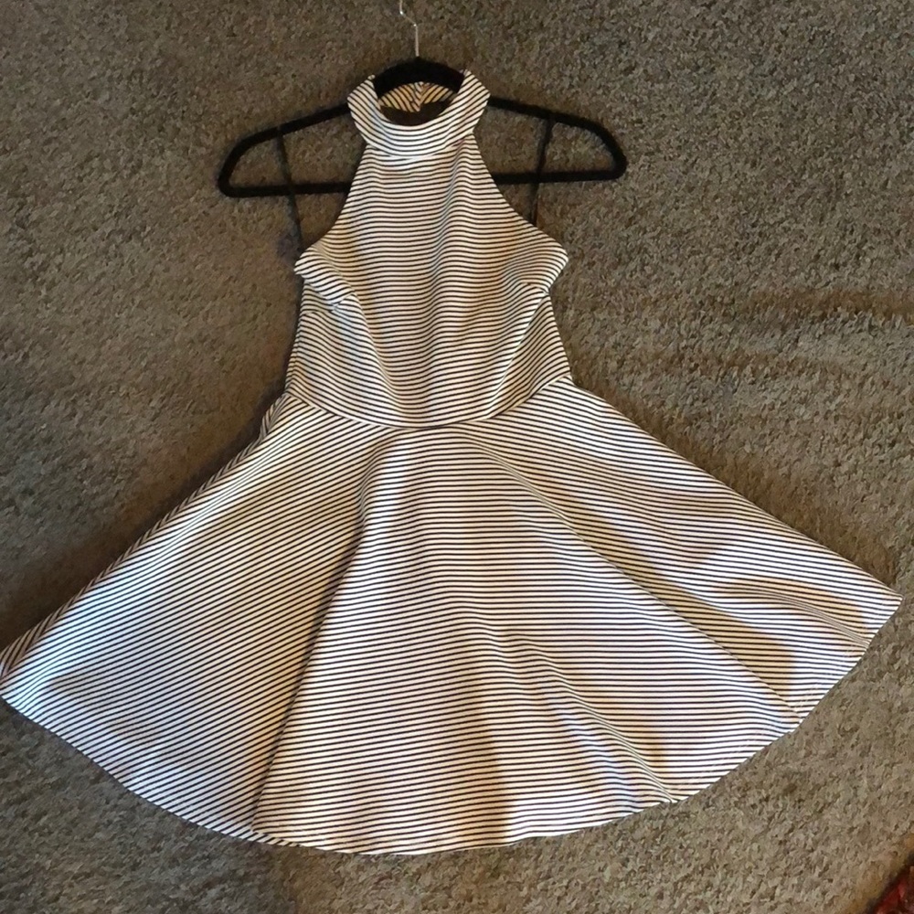Black & white striped dress